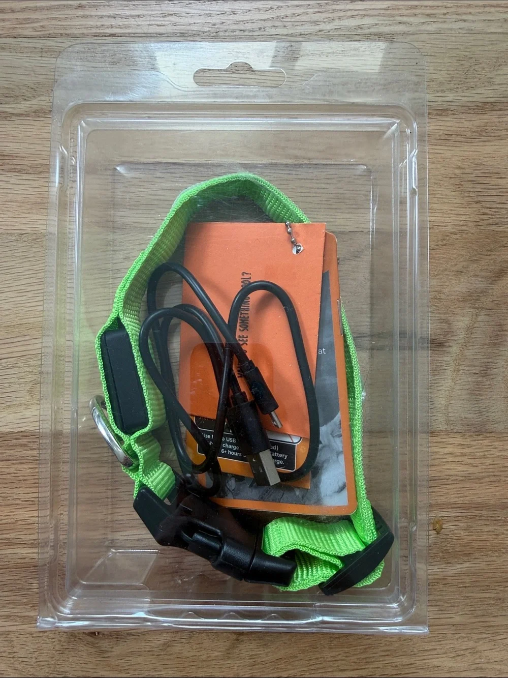 NWT! Mighty Paw Neon Green Rechargeable LED Dog Collar sz Small